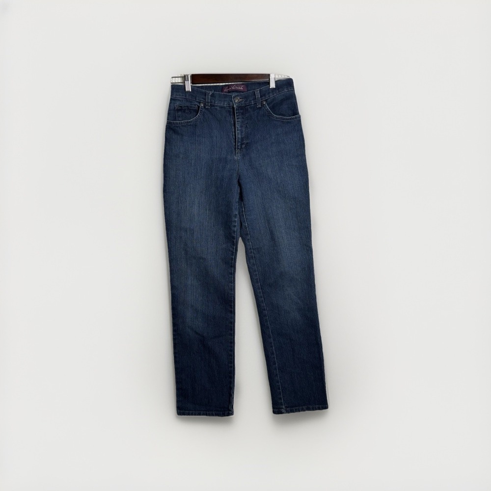 Gloria Vanderbilt Amanda Missy Size 8 Dark Blue Denim Straight Leg Jeans